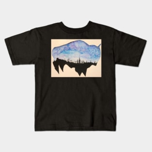 Buffalo in the Night Sky Kids T-Shirt